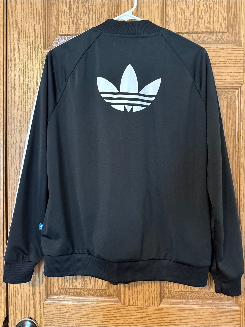 Adidas Black Track Jacket with White Three-Stripes - Picture 3 of 3